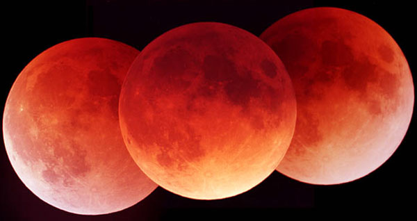 A Lunar Eclipse in Three Exposures