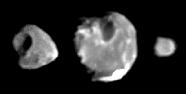 Jupiter's Moons Thebe, Amalthea, and Metis